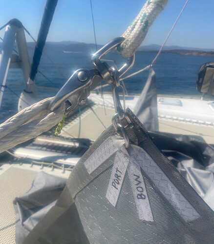 Closeup snap to halyard